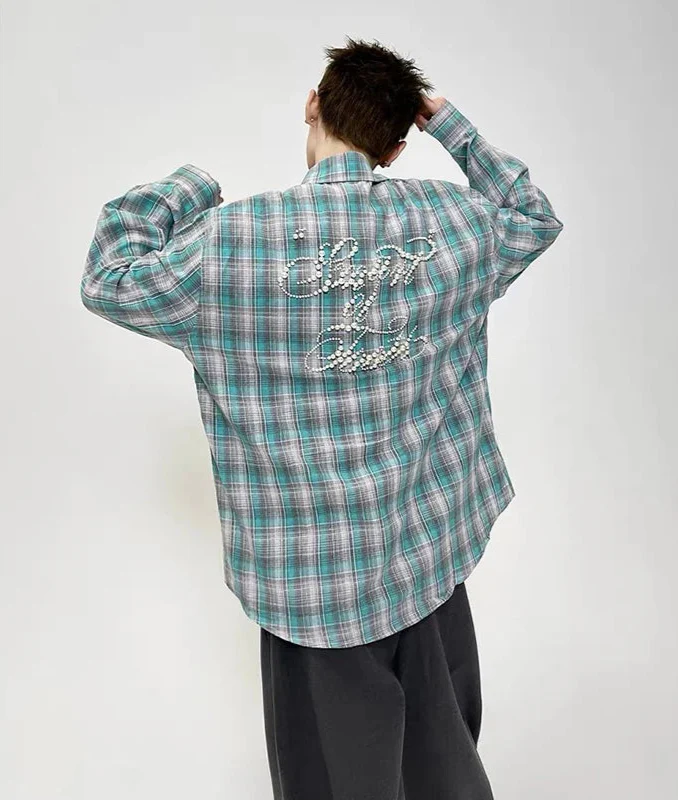 Premium Y2K Oversized Casual Stripe Button Shirt - Luxuryurbanwear