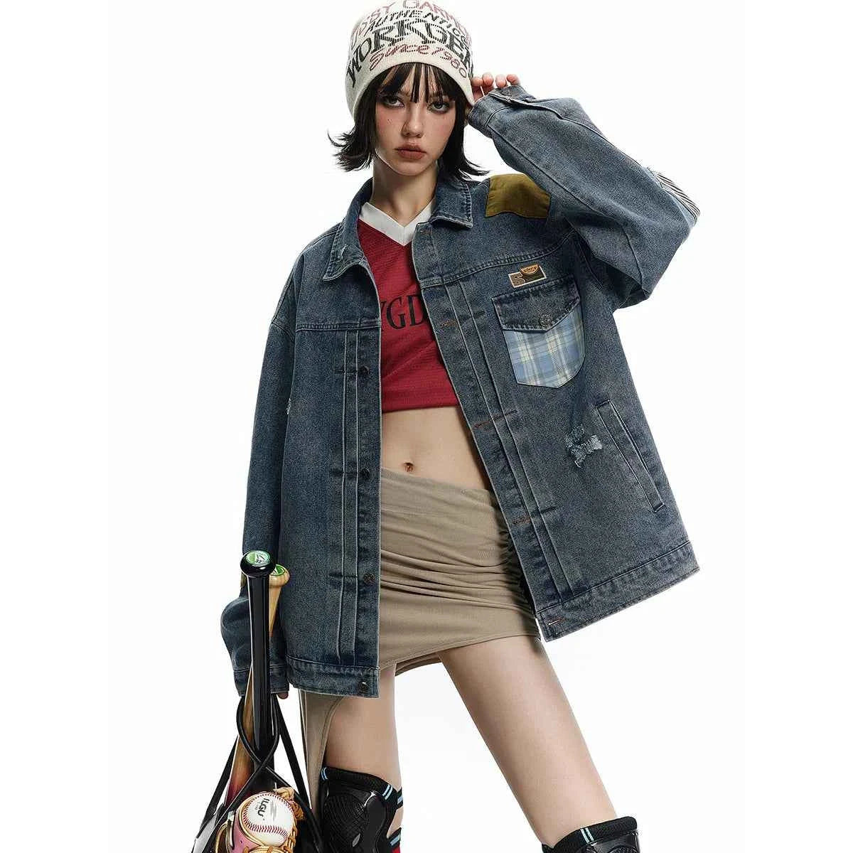Y2K Lightweight Retro Oversized Blue Denim  Jacket