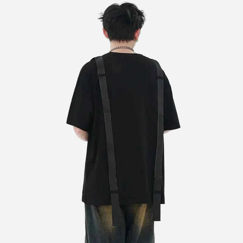 Y2K Oversized Graphic Printed Ribbon T-Shirt