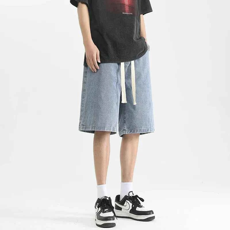 High Waist Loose Casual Washed Denim Short