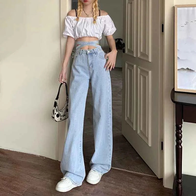 Corean Retro High Waist Denim Jeans