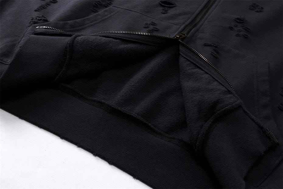 Zip Up Hoodie Torn Tracks