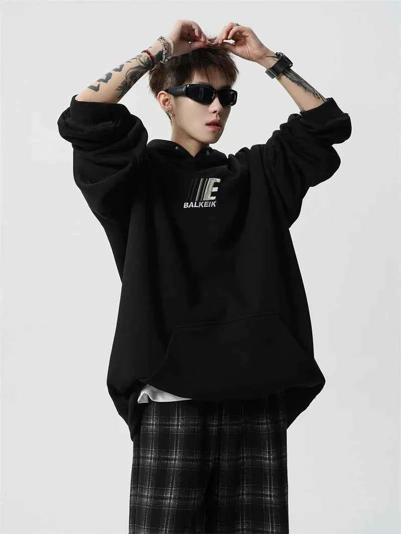 Men's Streetwear Cool Oversized Embroidered Letter Hoodie
