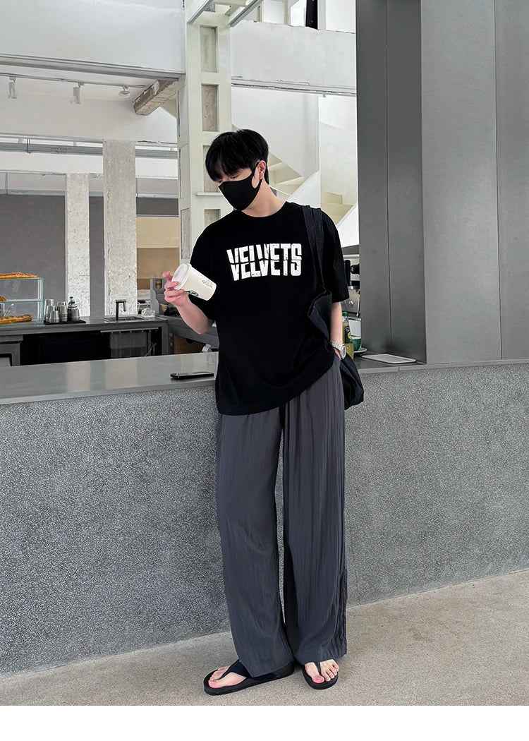 Streetwear Cool Bold Velvets Typography Casual T-Shirt