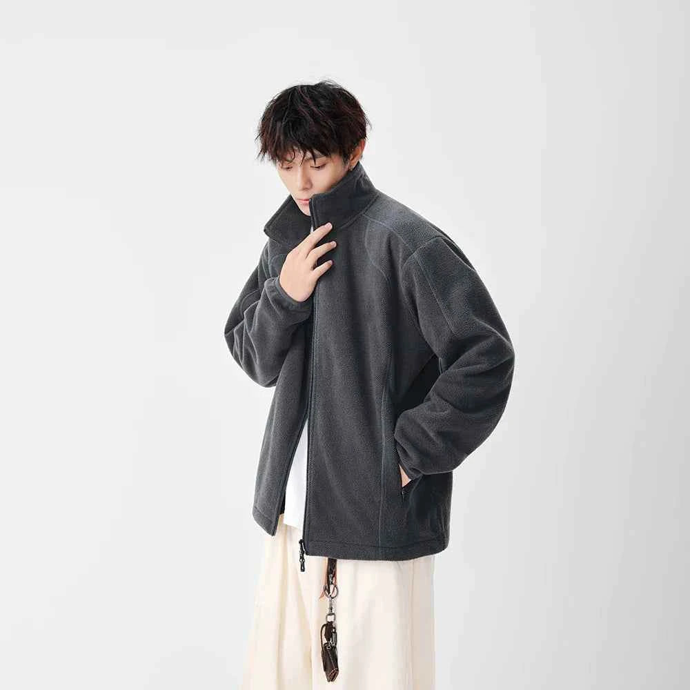 Y2K Lightweight Casual Fleece Zip-Up Jacket