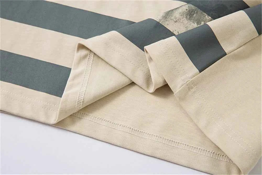 Investment Piece Striped Short Sleeve Cotton T-Shirt