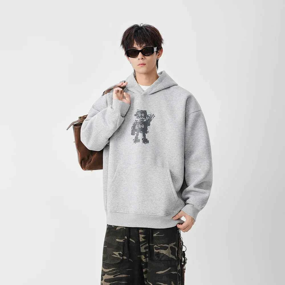 Long-lasting Robot Print Casual Hoodie