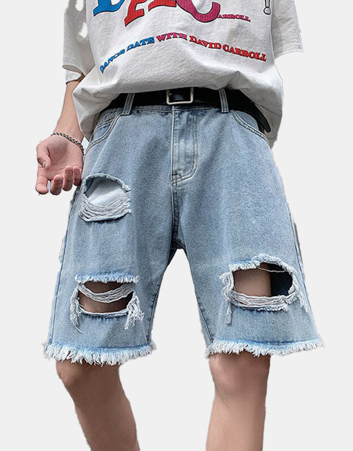 Denim Ripped Jeans Shorts