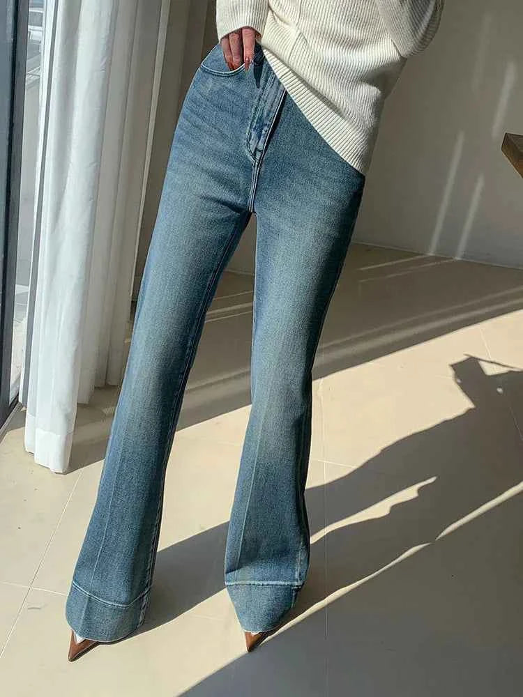 Women Chic Flare High Waist Bootcut Jeans