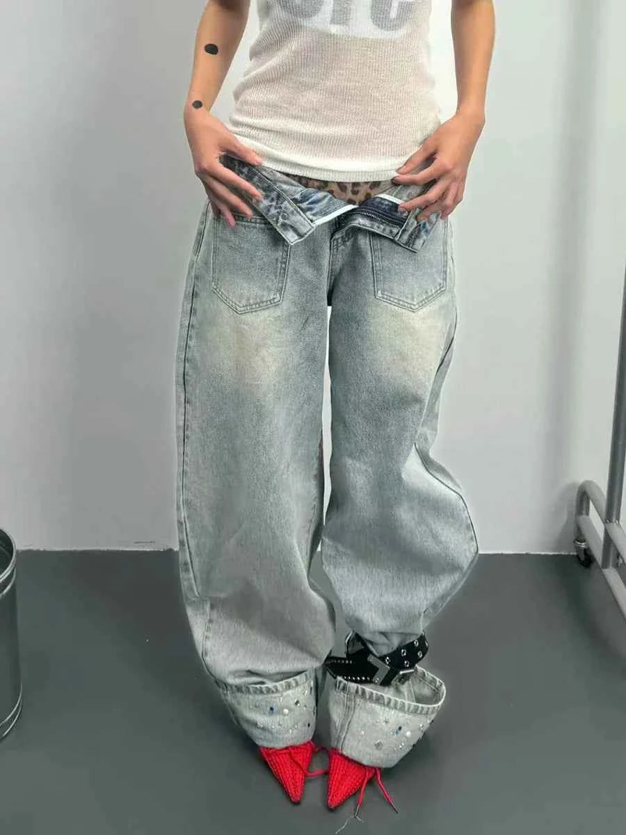 Chic High Waist Loose Streetwear Jeans