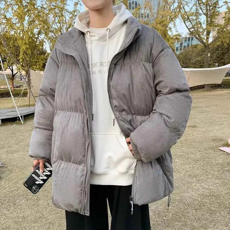Warm Japanese Style Windproof Fleece Puffer Coat