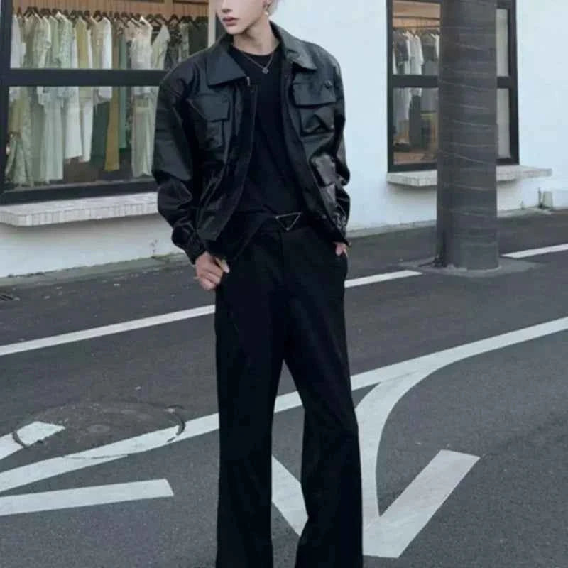 Handsome American Retro Motorcycle Leather Jacket