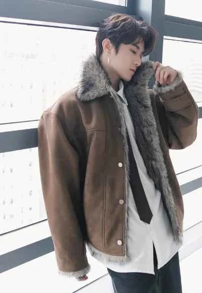 Classic Luxury Winter Parka with Faux Fur Jacket