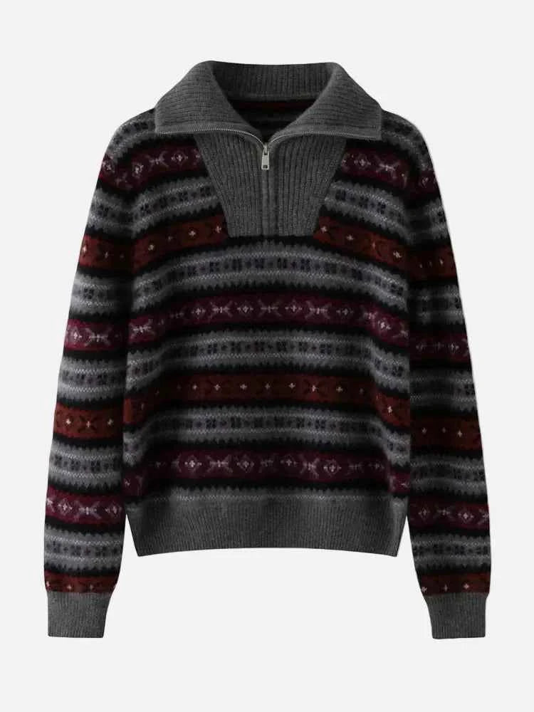 Cozy Vintage Half Zipper Casual knitwear Sweater