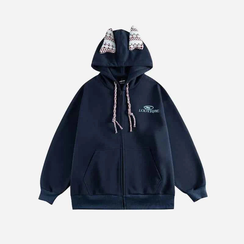 Cute Loose Cat Ear Casual Hooded Sweatshirt