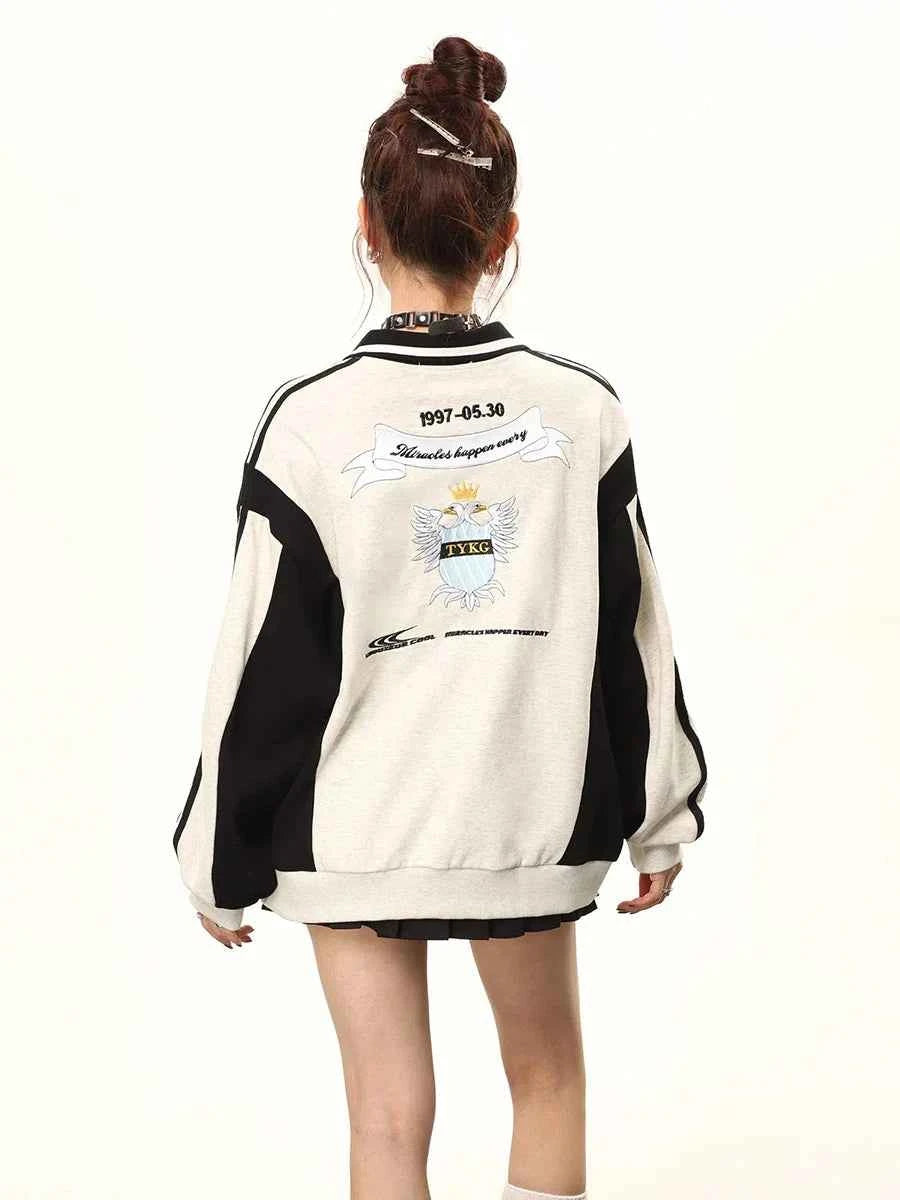 Women Vintage Stitch Embroidered Sweatshirt