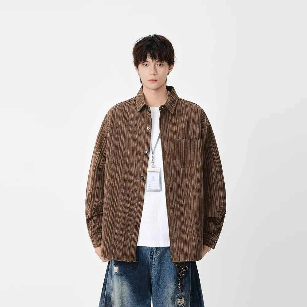 Y2K Vertical Striped Long Sleeve Shirt