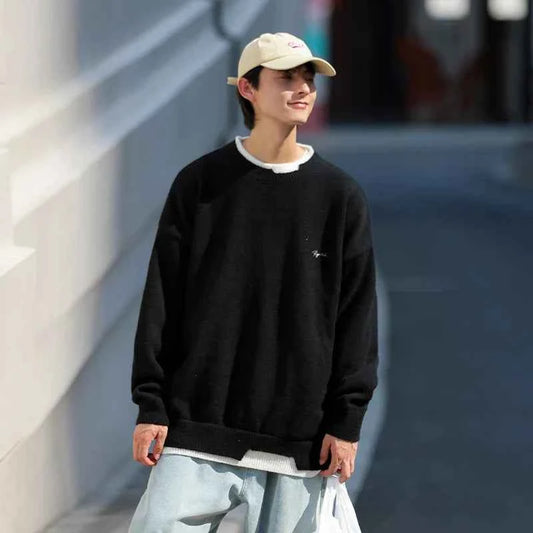 Cozy Fake Two-Piece Matching Knitwear Sweater