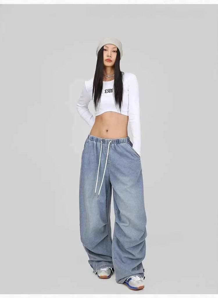 Blue Loose Hip Hop Dance Pants