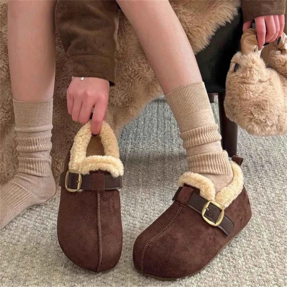 Cozy Faux Fur Loafers Flats Shoes