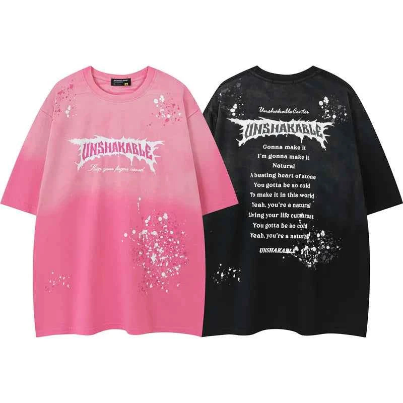 Graffiti Letter Hip Hop Cotton T-Shirt - Unisex Oversized Streetwear Graphic Tee