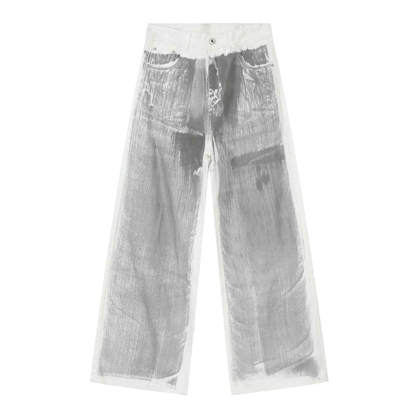 High Street Retro Design Dirty Straight Jeans