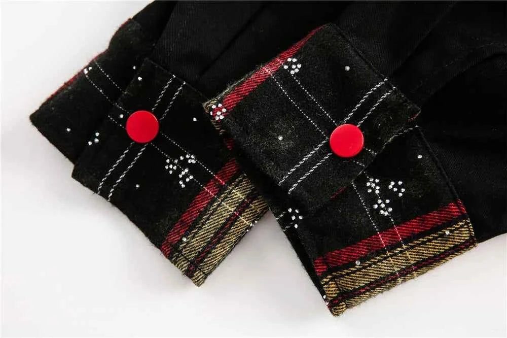 Plaid American Style Fake Two Piece Hooded Sweatshirt