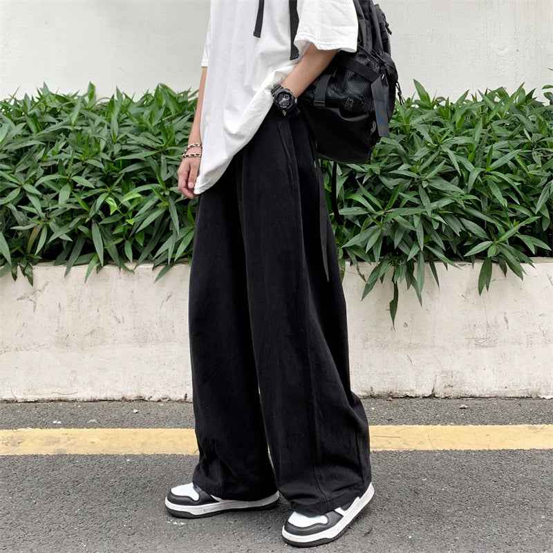 Versatile Loose Straight Cotton Wide Leg Pants