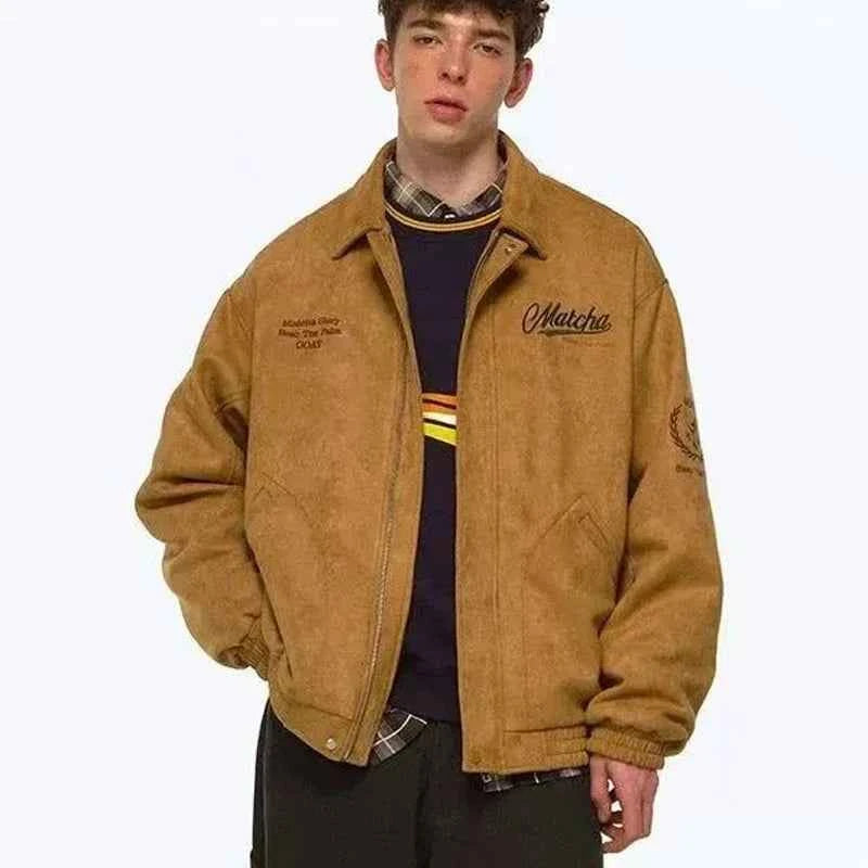 American Style Retro Racing Lapel Hip Hop Jacket