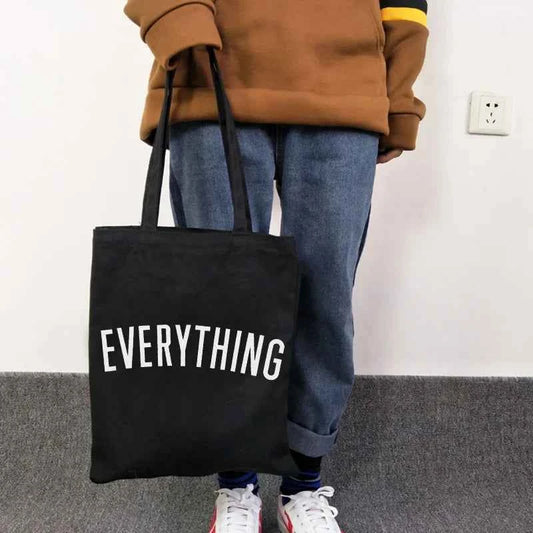 Punk Letter Print Eco Canvas Shopper Tote Bag