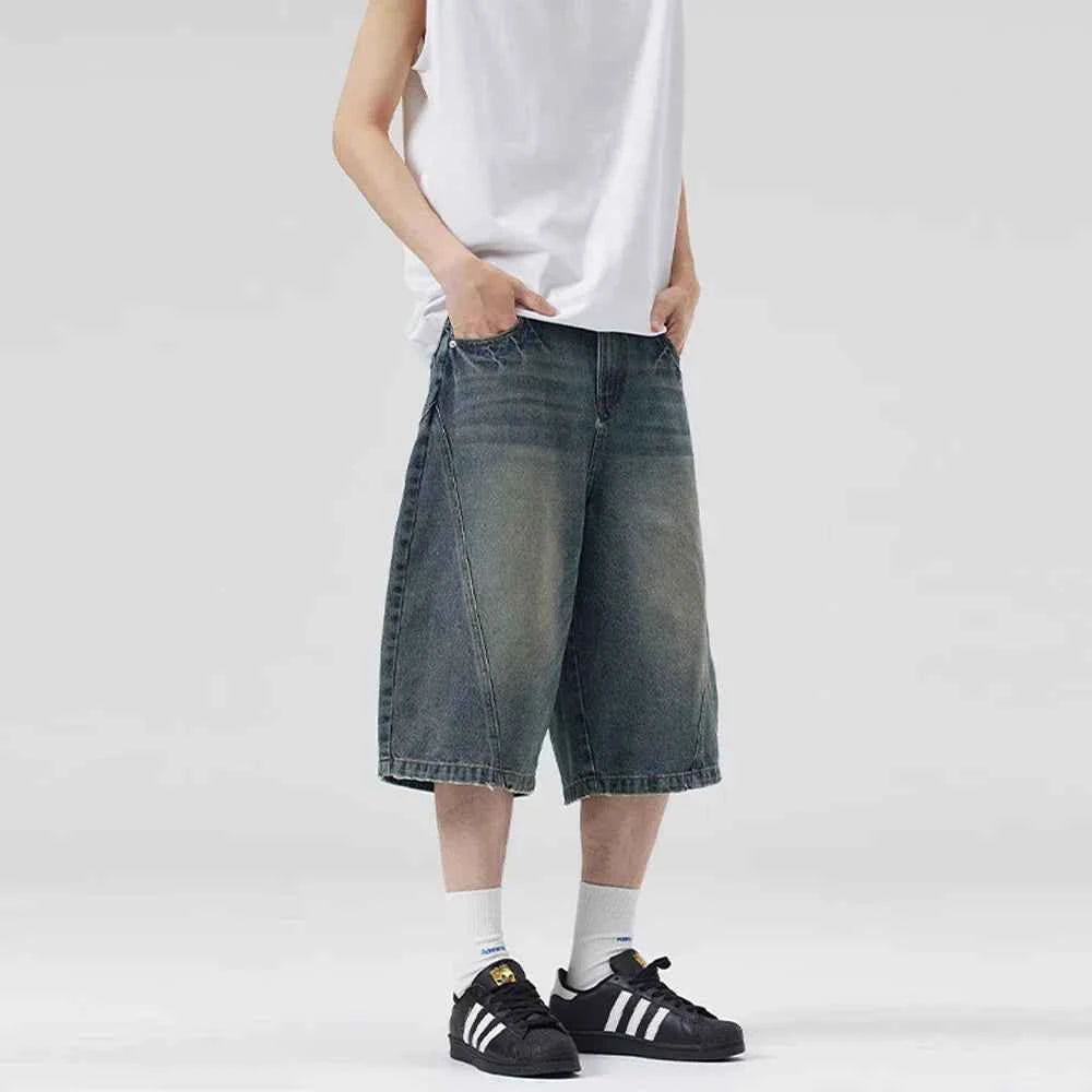 Y2K Distressed Oversized Denim Short