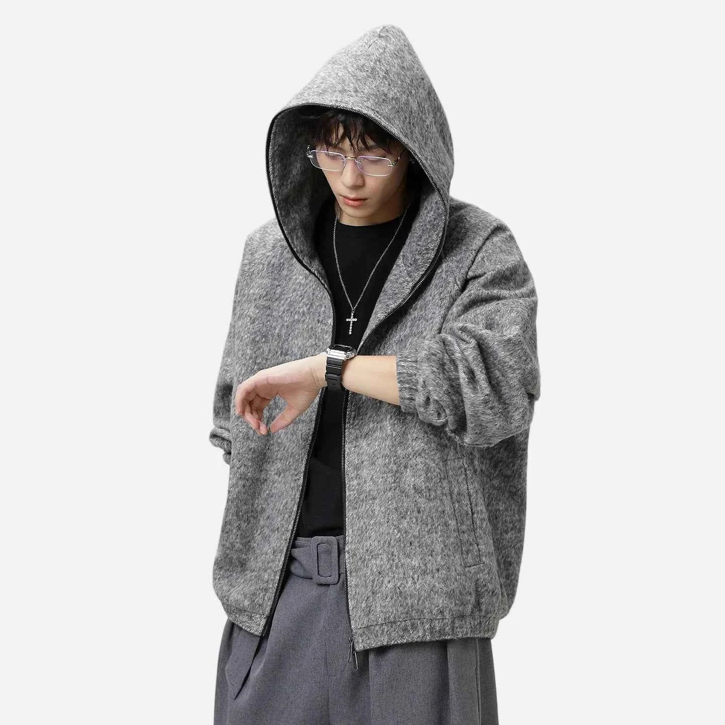 Lazy Style Oversized Mohair Blend Jacket