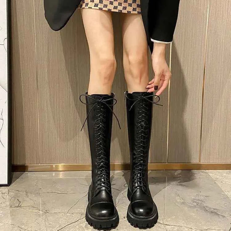 Luxury Modern Lace-Up High Cut Boots