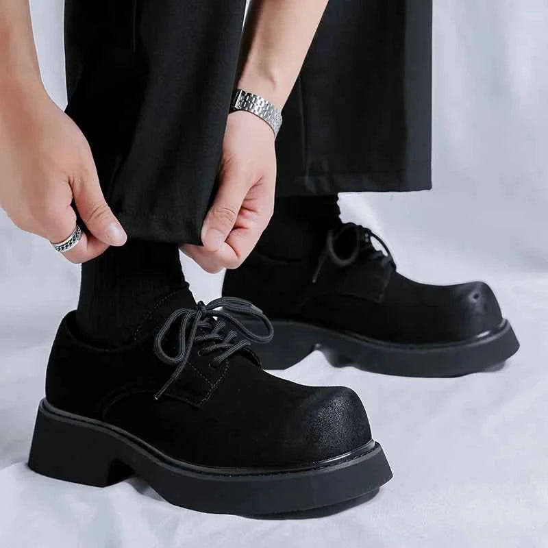 British Style Retro Leather Platform Leather Shoes