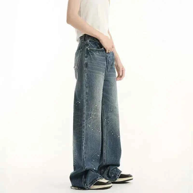 Sequin Patchwork Wornout Burr Edge Jeans