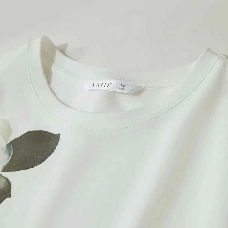 Floral Print Round Neck Summer T-Shirt