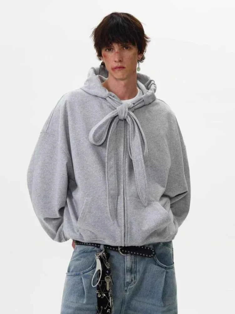 Retro Streetwear Solid American Design Hooded Sweatshirt