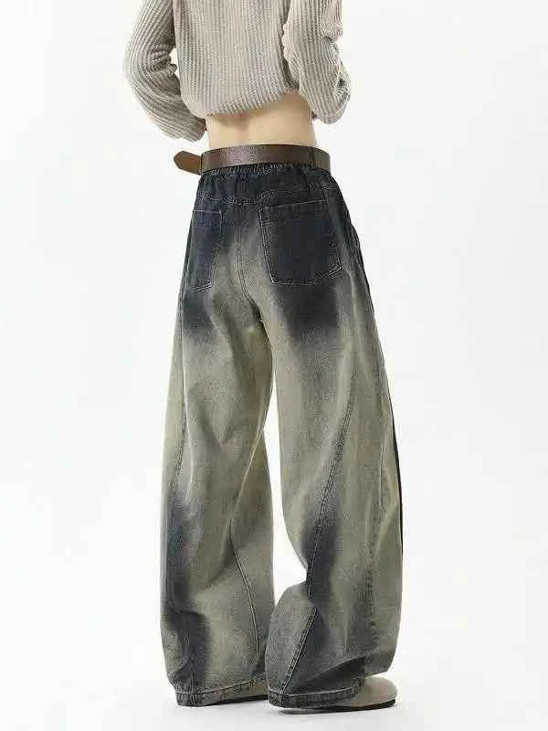 Blue Casual High Waisted Wide Legg Jeans