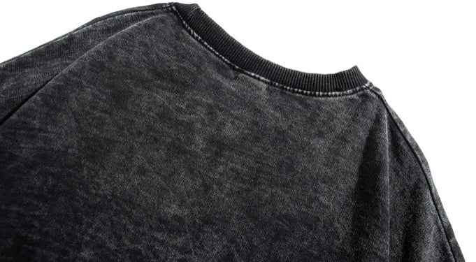 Versatile Gothic American Style Washed Sweatshirt