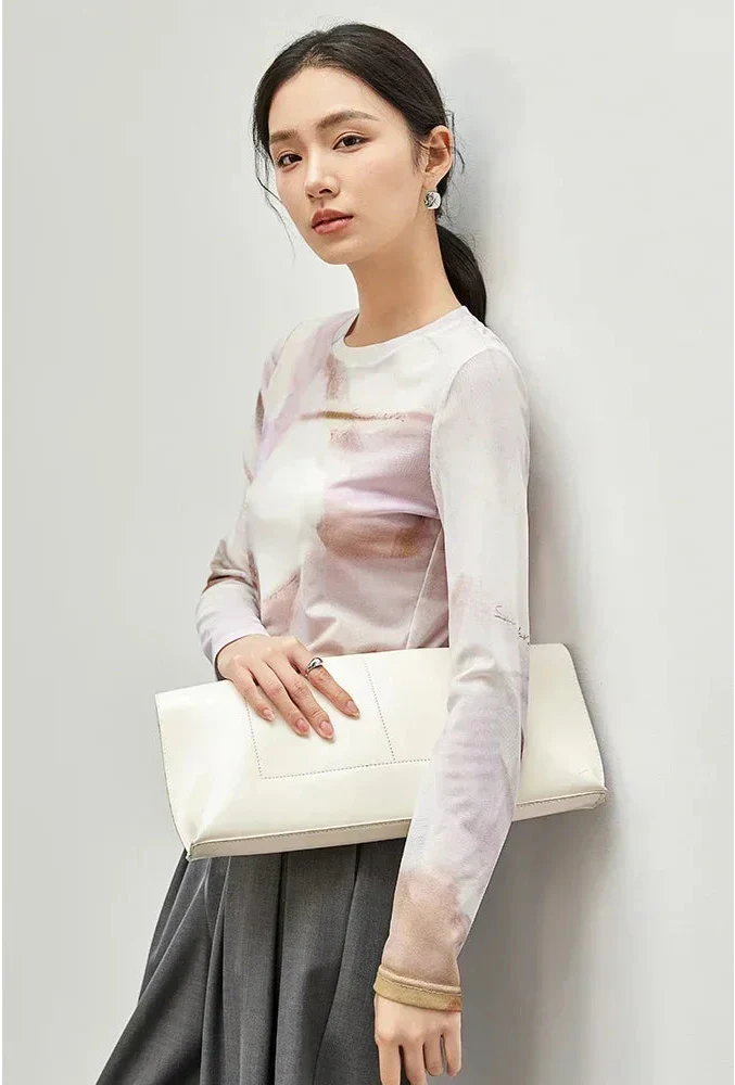 Stylish Mesh Long Sleeve T-Shirt - Luxuryurbanwear