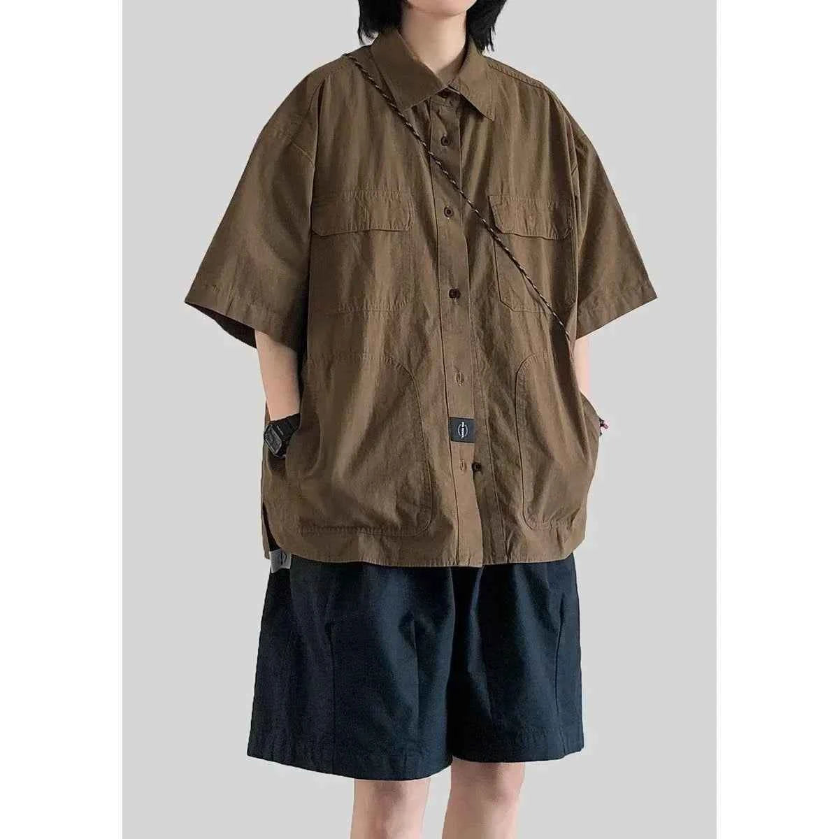 Vintage Japanese Loose Short Sleeve Shirt