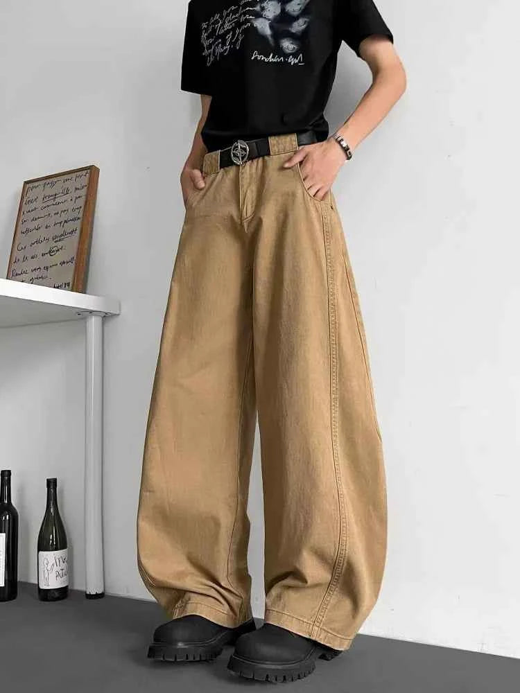 Y2K Cool Khaki Patchwork Cyber Jeans