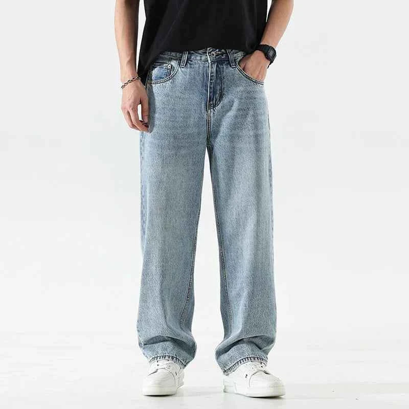Wardrobe Staple Light Blue Loose Fit Wide Jeans