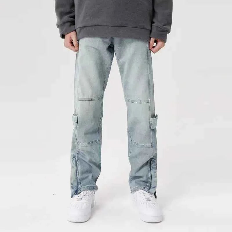 Y2K Streetwear Vintage Cyber Blue Baggy Jeans