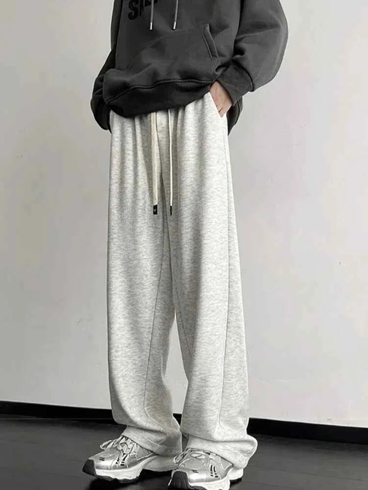 Casual Solid Color Baggy Fleece Sweatpants