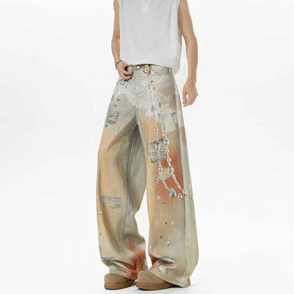 Trendsetter Retro Loose Graphic Denim Jeans