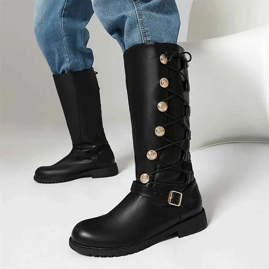 Comfy Large Size Retro Mid-Calf Boots