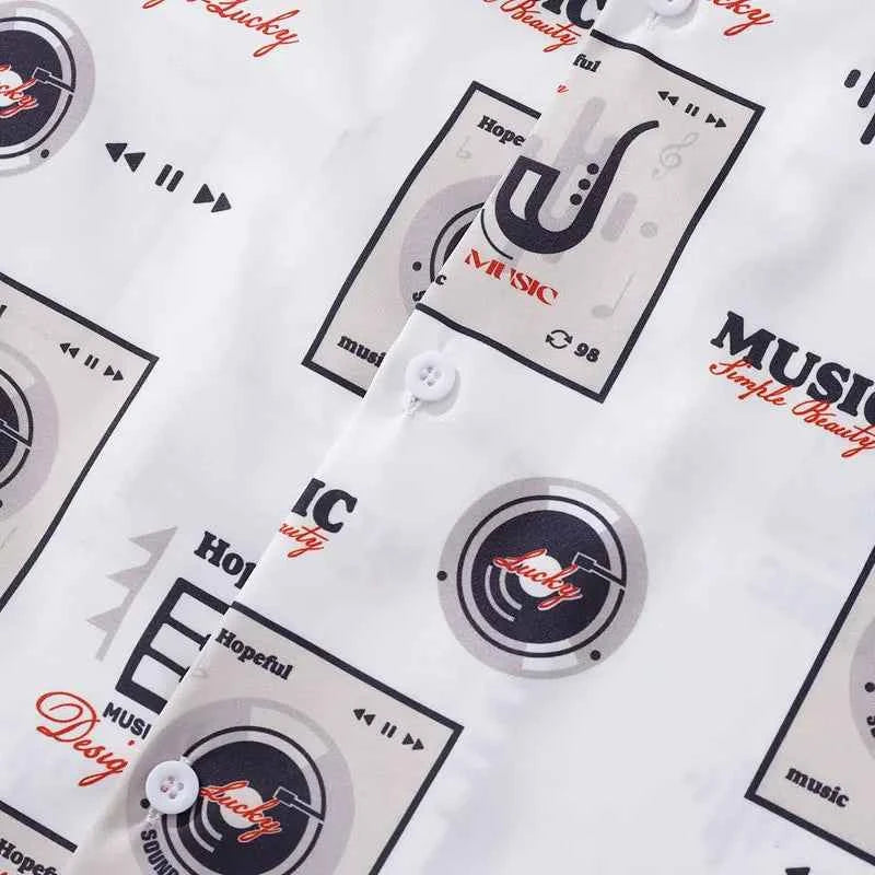 Retro Essential Music Player Graphic Short Sleeve Shirt
