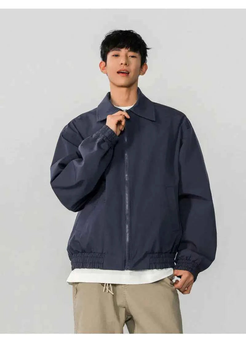 Classic Solid Color Casual Zip-Up Jacket