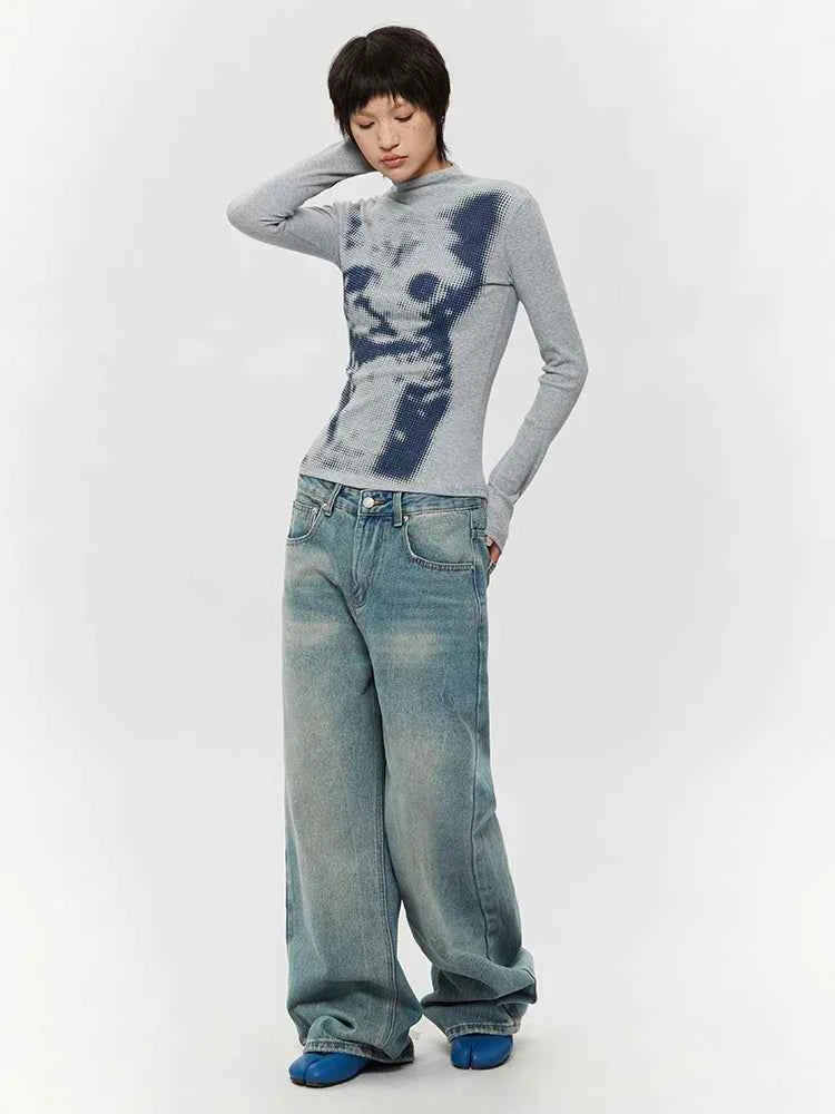 Graphic Cat Print Long Sleeve T-Shirt
